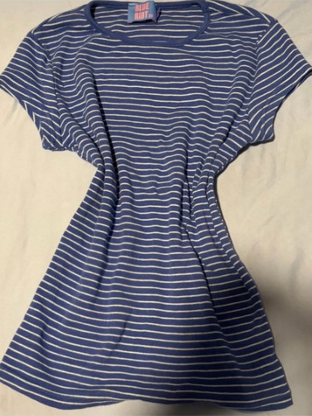 💙🤍 BLUE RIOT STRIPED BABY TEE 🤍💙